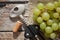 White grape harvest wine corkscrew stopper