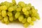 White grape Sultana Thompson Seedless on a white background close up
