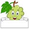 White Grapes Character with Banner
