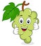 White Grapes Character with Thumbs Up