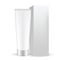 White gray box with white gray cosmetic tube with cap
