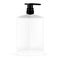 White gray flat bottle with black pump cap for cosmetic or body care