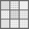 White and gray geometrical and Art Deco patterns set