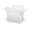 White gray open lid packaging box