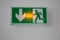 White green arrow interior security sign for emergency guidance