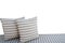 White and grey striped pillows outdoor isolated