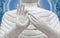 White Guan Yin goddess statue at Wat Rong Suea Ten, or Blue Temple in Chiang Rai, Thailand