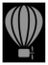 White Halftone Aerostat Balloon Icon