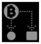 White Halftone Bitcoin Cashflow Scheme Icon