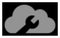 White Halftone Cloud Wrench Tools Icon