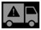 White Halftone Danger Transport Truck Icon