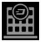 White Halftone Dash Corporation Building Icon