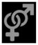White Halftone Heterosexual Symbol Icon
