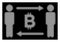 White Halftone People Exchange Bitcoin Icon