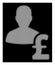 White Halftone Person Pound Loan Icon