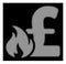 White Halftone Pound Financial Fire Icon