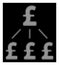 White Halftone Pound Financial Structure Icon