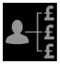 White Halftone Pound Payer Relations Icon