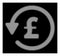 White Halftone Pound Rebate Icon