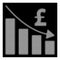 White Halftone Pound Recession Bar Chart Icon
