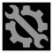 White Halftone Wrench And Gear Setup Tools Icon