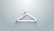 White Hanger wardrobe icon isolated on grey background. Cloakroom icon. Clothes service symbol. Laundry hanger sign. 4K