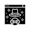 white hat link glyph icon vector illustration