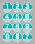 White hatched number set on a green background. Artistic number in circle shapes. Infographic element, useful in presentation temp