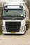 White haulage truck