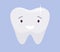 White healthy happy giant tooth, clean and strong stomatology symbol