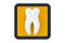 White Healthy Tooth as Touchpoint Web Icon Button. 3d Rendering