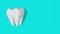 White healthy tooth motion 3D loop seamless animation pattern blue background National Dentist\\\'s Day Digital molar teeth