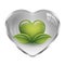 White heart `grey` with green ecological symbol