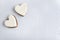 White heart shape cookies for Mothers day, Womans day or Valentines Day. Copy space