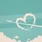 White Heart Shape In Sky, Plane Cloud, Valentine Day