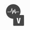 White heartbeat icon in black circle, with Volt