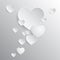 White hearts, beautiful concept of Valentines day - vector