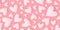 White hearts on pink background for Valentine`s day or other romantic themed background. 3d Render