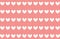 White hearts seamless pattern on pink background.