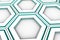 White hexagons with cyan glowing sides