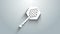 White Honey dipper stick icon isolated on grey background. Honey ladle. 4K Video motion graphic animation
