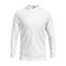 a white hooded long sleeve shirt mockup isolated on a white background