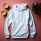 White hooded sweater on isolated background, product advertisement - AI generated image