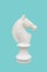 White horse chess isolated on cyan background - clipping path