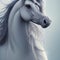 White horse fantasy unicorn portrait, a fast horse, Arabian pony, stallion, majestic purebred mare hd illustration wallpaper, ai g