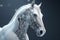 A white horse that is a futuristic machine of the future world. Wildlife Animals. Illustration, Generative AI