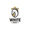 White horse Shield kingdom security e sport logo vector icon illustration, white stallion badge design