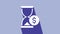 White Hourglass with dollar icon isolated on purple background. Money time. Sandglass and money. Growth, income, savings