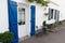 White house with blue shutters typical of the Ile de Noirmoutier in Vendee France