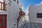 White houses in Little Venice at Mykonos, Greece